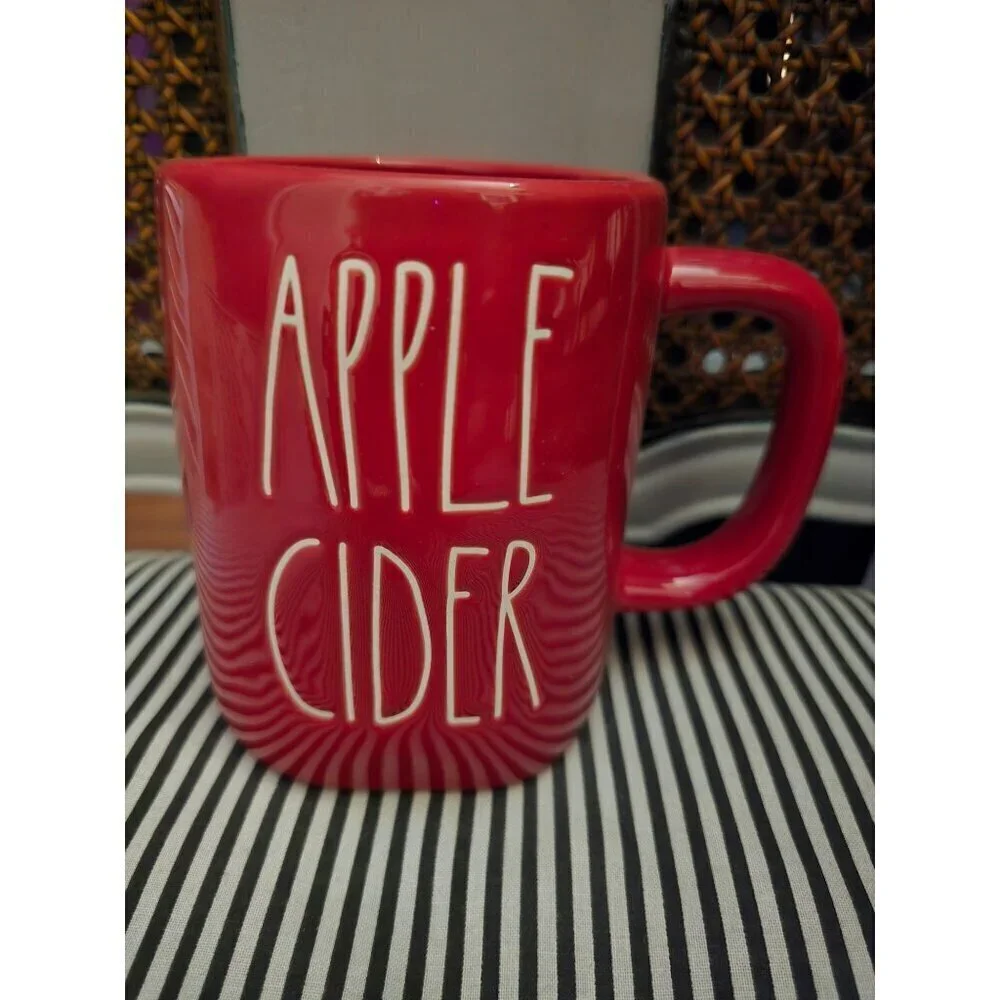 Rae Dunn Artisan Apple Cider Red Coffee Mug Farmhouse Fall